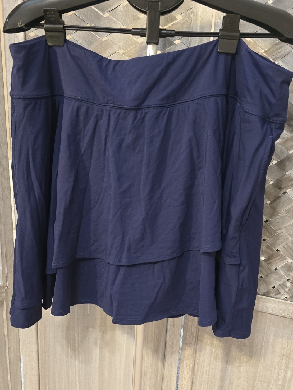 Lands' End Navy Tiered A-Line Skirt